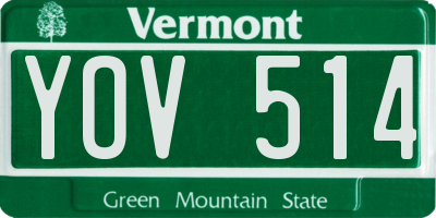 VT license plate YOV514