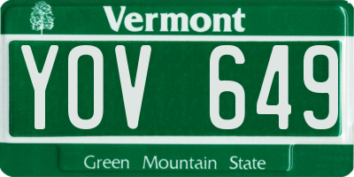 VT license plate YOV649