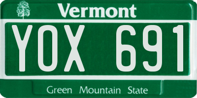 VT license plate YOX691