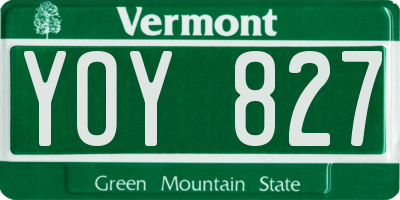 VT license plate YOY827
