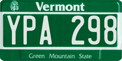 VT license plate YPA298