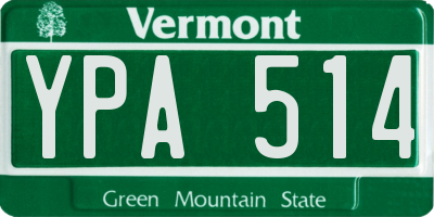 VT license plate YPA514