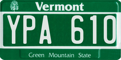 VT license plate YPA610