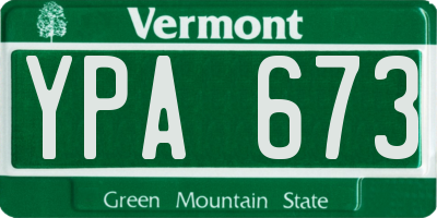 VT license plate YPA673
