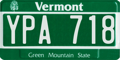 VT license plate YPA718