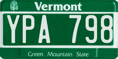 VT license plate YPA798