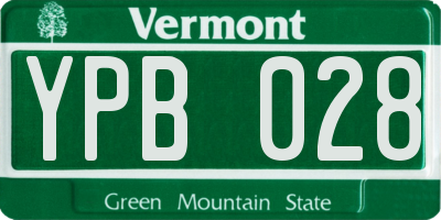 VT license plate YPB028