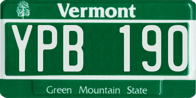 VT license plate YPB190