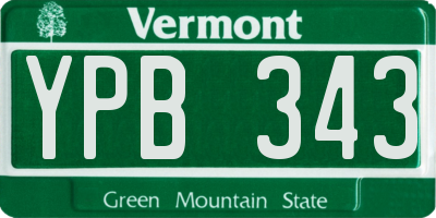 VT license plate YPB343