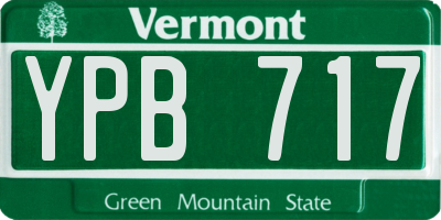 VT license plate YPB717