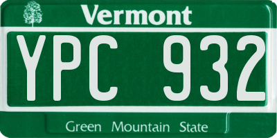 VT license plate YPC932