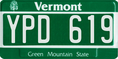 VT license plate YPD619