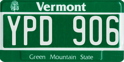 VT license plate YPD906