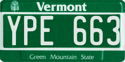 VT license plate YPE663