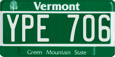 VT license plate YPE706