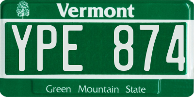 VT license plate YPE874