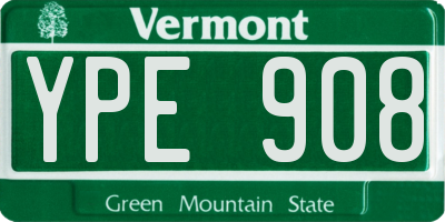 VT license plate YPE908