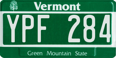VT license plate YPF284