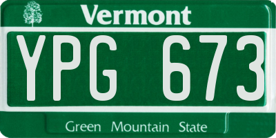 VT license plate YPG673