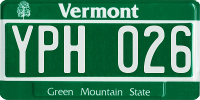 VT license plate YPH026