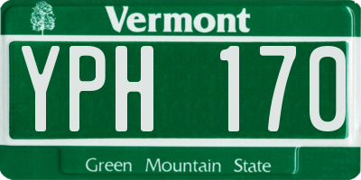 VT license plate YPH170