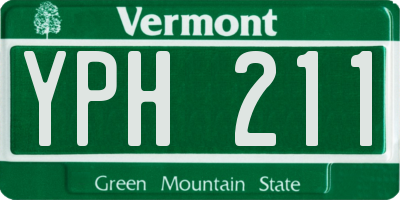 VT license plate YPH211
