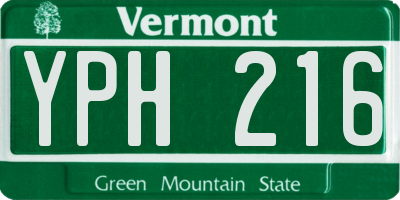 VT license plate YPH216