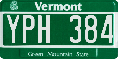 VT license plate YPH384