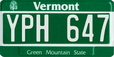 VT license plate YPH647