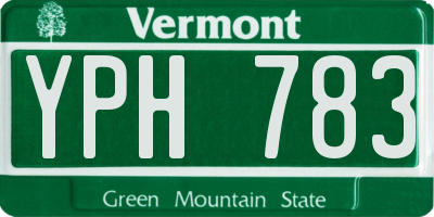 VT license plate YPH783