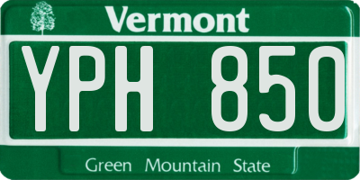 VT license plate YPH850