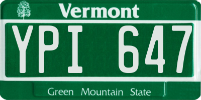 VT license plate YPI647