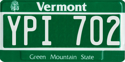 VT license plate YPI702