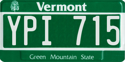 VT license plate YPI715