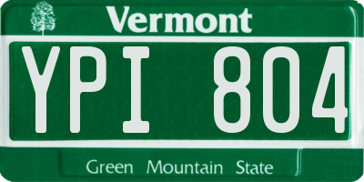 VT license plate YPI804