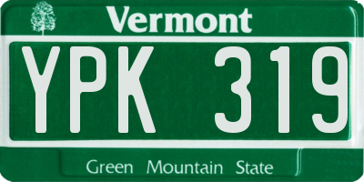 VT license plate YPK319