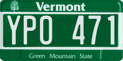 VT license plate YPO471