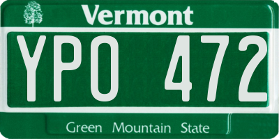 VT license plate YPO472