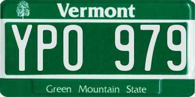 VT license plate YPO979