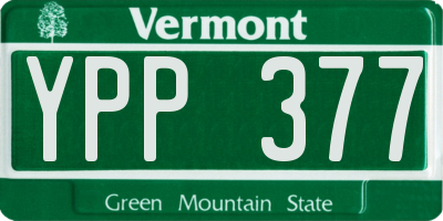 VT license plate YPP377