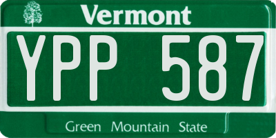 VT license plate YPP587