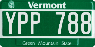 VT license plate YPP788
