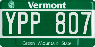 VT license plate YPP807