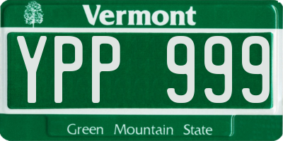 VT license plate YPP999