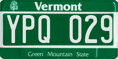 VT license plate YPQ029