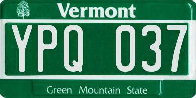 VT license plate YPQ037