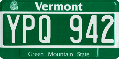 VT license plate YPQ942