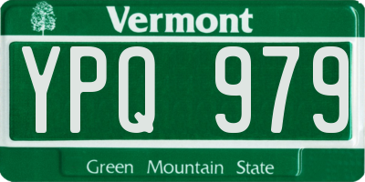 VT license plate YPQ979