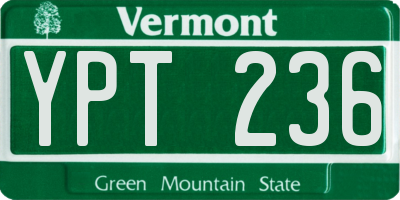 VT license plate YPT236