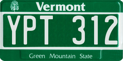 VT license plate YPT312